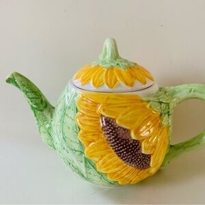 Vintage 1991 Seymour Mann Sunflower Teapot Hand Painted